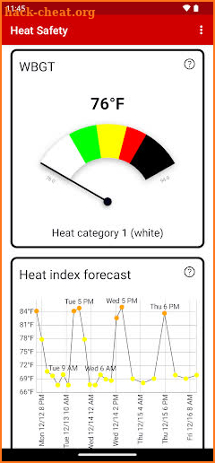 Heat Safety: Heat Index & WBGT screenshot