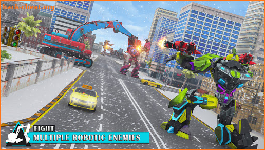 Heavy Excavator Robot Game: Helicopter Robot war screenshot