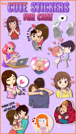 👩‍❤️‍💋‍👨 Love story Couples WAstickerApps screenshot