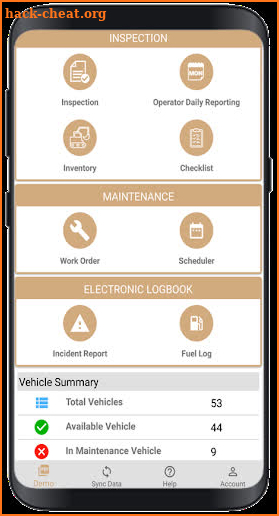 Heavy Vehicle Inspection Maintenance, CMMS APP screenshot