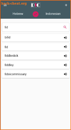 Hebrew - Indonesian Dictionary (Dic1) screenshot