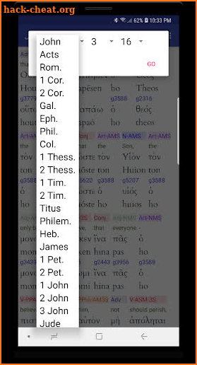 Hebrew/Greek Interlinear Bible screenshot