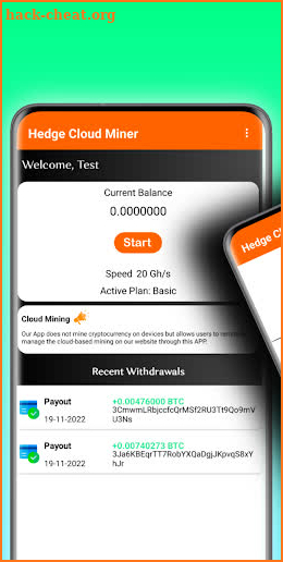 Hedge miner - Btc Cloud Mining screenshot