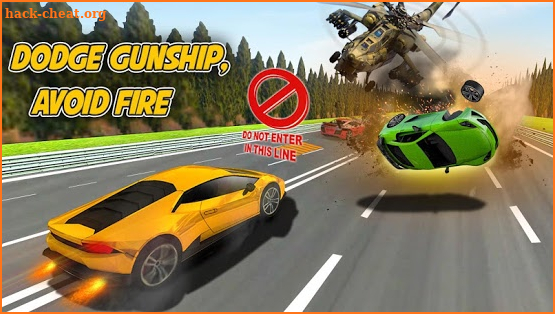 Helicopter Attack Turbo car Racing screenshot