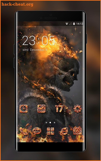 Hell death devil flame skull－cool black theme screenshot