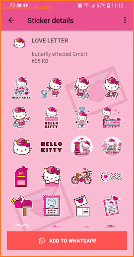 Hello Kitty Love Stickers - WAStickerApps screenshot