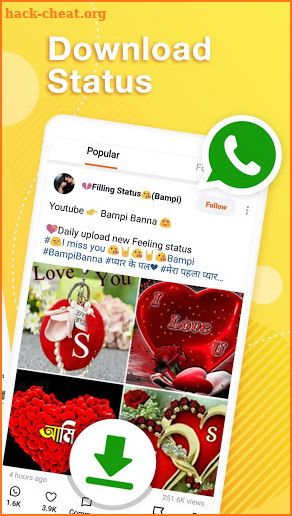 Helo Lite - Download Share WhatsApp Status Videos screenshot