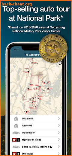 HereStory Gettysburg Auto Tour screenshot
