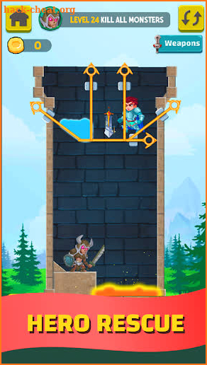 Hero rescue: pull the pin - guard the princess screenshot