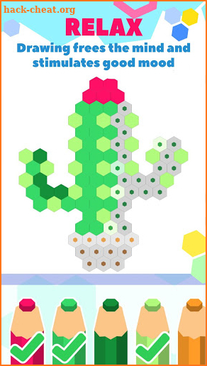 HexaParty - Pixel art coloring book for kids screenshot