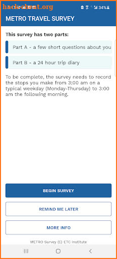 HGAC / METRO Travel Survey screenshot