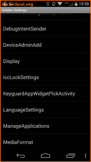 Hidden Android Settings screenshot