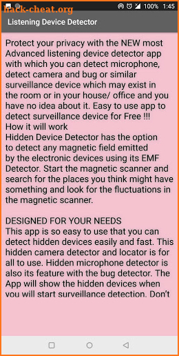 Hidden Camera Detection-Listening Device Detector screenshot