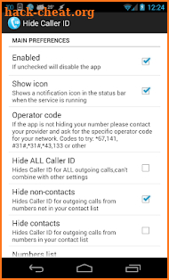 Hide Caller ID screenshot