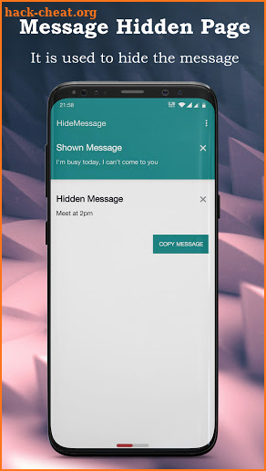 Hide Message: text message steganography tool screenshot