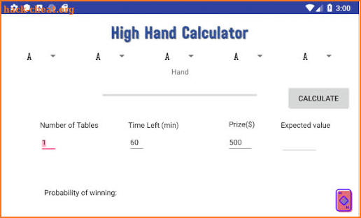 High Hand Calculator screenshot