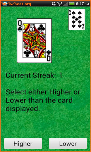 High or Low (drinking game) screenshot