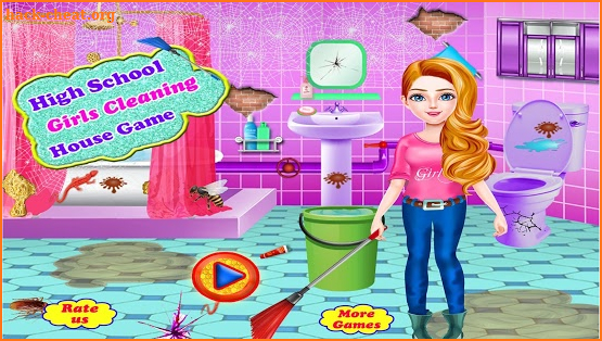 High School Girls Cleaning House Games screenshot