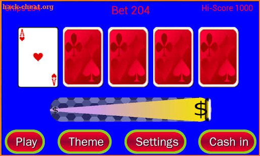 Higher or Lower card game screenshot
