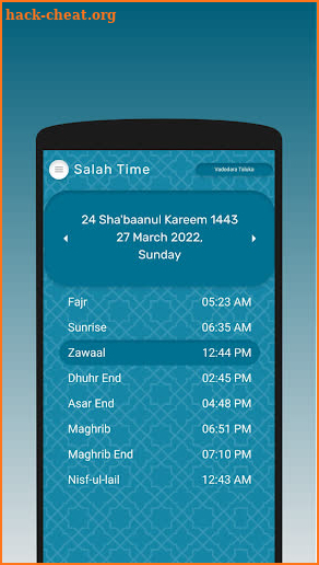 Hijri Salah App (Fatimid) screenshot