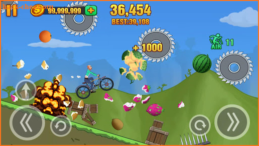 Hill Dismount - Smash the Fruits screenshot