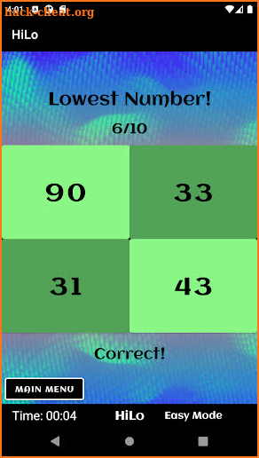 HiLo Math Game screenshot