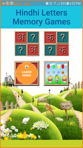 Hindi Letters Memory Game screenshot