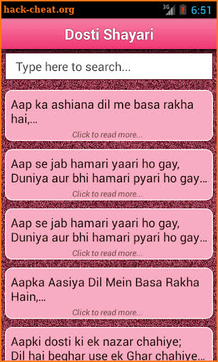 Hindi Shayari ♥ SMS Collection screenshot