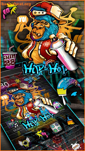 Hip-hop Cool Graffiti Monkey Theme screenshot