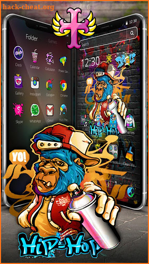 Hip-hop Cool Graffiti Monkey Theme screenshot