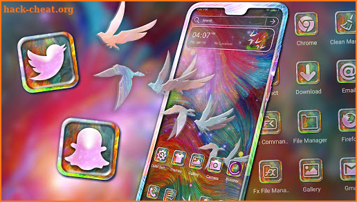Hippie Galaxy Bird Launcher Theme screenshot