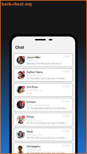 Hirey: Chat based hiring app screenshot