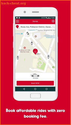 hirna taxi hailing application screenshot