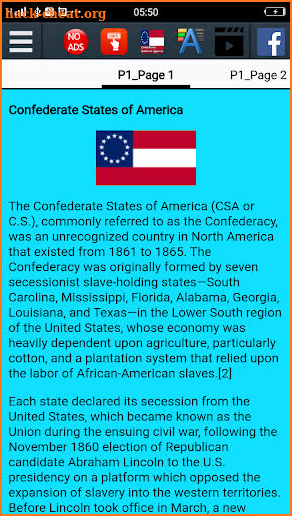 History of the Confederate States of America screenshot