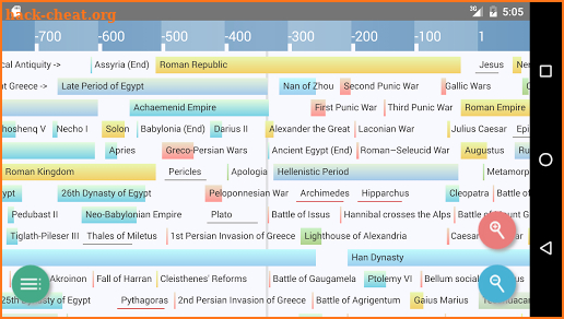 History Timeline screenshot