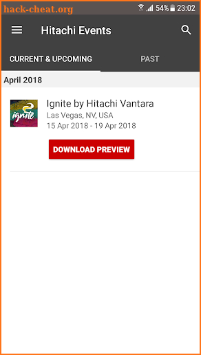 Hitachi Vantara Events screenshot