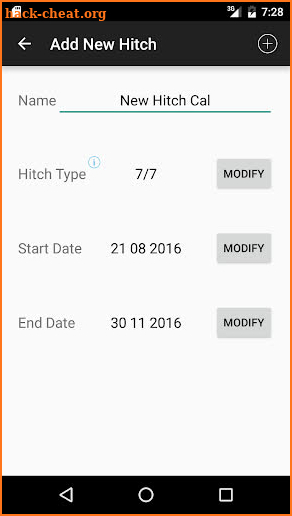 Hitch Calendar screenshot