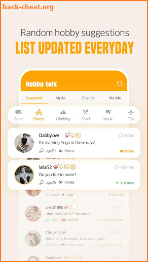 Hobby talk-💛Meet friends through hobbies💛 screenshot