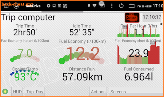 HobDrive OBD2 ELM327, car diagnostics, trip comp screenshot
