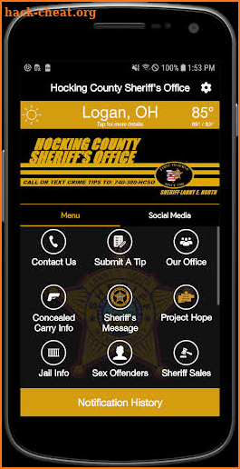 Hocking County Sheriff's Office - OH screenshot