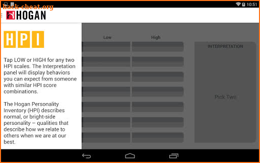 Hogan Pick 2 HPI screenshot