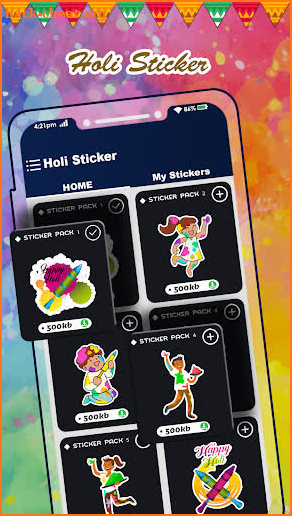 Holi Stickers For WhatsApp screenshot