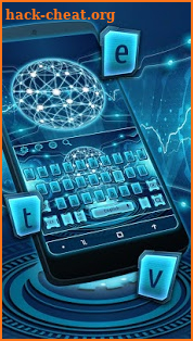 Hologram Tech Earth Keyboard Theme screenshot