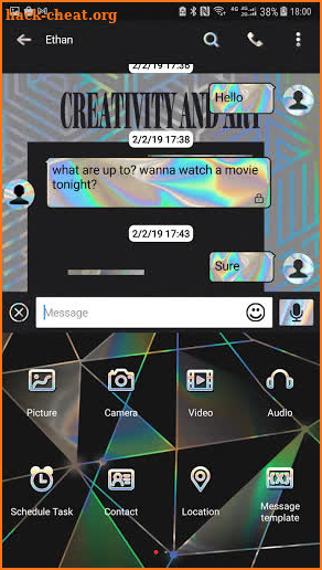 Holographic skin for Next SMS screenshot