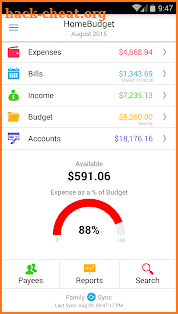 Home Budget with Sync screenshot