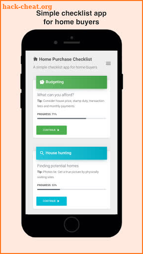 Home Purchase Checklist screenshot