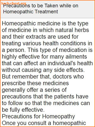 Homeopathy Medicines for A to Z Diseases screenshot