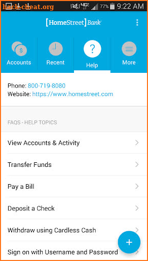 HomeStreet Mobile Banking screenshot