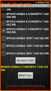 Honda Blaupunkt Radio Code Calculator screenshot