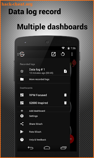 Hondata KPro dash logger-SDash screenshot